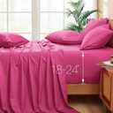 Horbaunal Extra Deep Pocket King Sheets - Fits Mattress 18-24 Inches Deep - 6 Pieces Hotel Luxury 1800 Thread Count Microfiber Sheet Set - Ultra Soft Hot Pink King Size Bed Sheets, Hot Pink