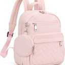 SYTRAH Mini Backpack for Women Small Backpack Purse, Anti Theft Backpack Waterproof Lightweight Puffer Back packs for Travel, Work with Coin Purse Pink