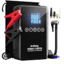 Portable Car Battery Jump Starter with Air Compressor, 4200A 150 PSI Jump Box (All Gas/8L Diesel), 12V Jump Pack for Car, Touch Screen LCD Display, Type-C, Multifunctional Light