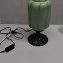 Milk Glass Table Lamp, Touch Control with USB Charging Port Vintage Bedside Desk Lamp Stepless Dimming for Bedroom Living Room Nightstand Led Bulbs Included Green
