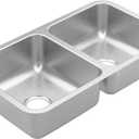 Moen Prep 20-Gauge Stainless Steel Undermount 32.38" x 18.13" x 7" Double Bowl Kitchen Sink, GS20264