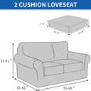 CYCMCAO 3 Piece Stretch Sofa Cover Couch Covers for 2 Cushion Couch, Non Slip Loveseat Covers, Sofa Covers Washable with Elastic Bottom for Kids, Dogs (Pink), 55"-69" (2 Cushion Loveseat)