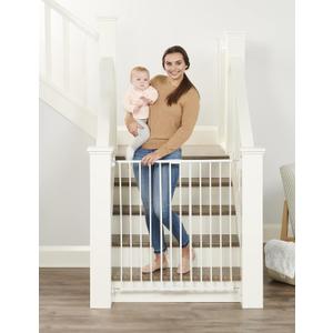 Regalo 2-in-1 Extra Tall Easy Swing Stairway and Hallway Walk Through Baby Gate, White, 24" - 40.5" Wide