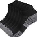 Men's Activewear Ankle Socks 6 Pairs,Men's Running Socks Low Cut Compression Running Sock with Ankle Support (079 Black)