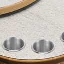 2 x 4pcs Single Stainless Steel Cup Holder, Silver Drop-in Anti-Spill Storage Solution or Replacement Item (8.00X8.00X5.60CM)