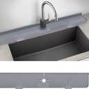 33inch Kitchen Sink Splash Guard Mat,Silicone Material Protects Faucet Handle from Dripping Water,Faucet Mat Splash Catcher,Multipurpose for kitchen sink, Sink Sponge Holder (Gray)