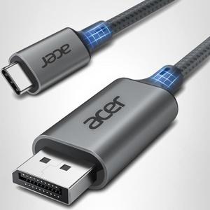 acer USB C to Display Port Cable 6.6 FT (4K@60HZ 2K@165Hz), Type-C to Display Port Cord (Sturdy Aluminum, Plug & Play) Thunderbolt 3/4/5 Compatible with MacBook Pro/Air, iPhone 16 Pro/Max, XPS,Surface
