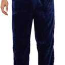 Vulcanodon Mens Plush Warm Pajama Pants, Fluffy Soft Fleece Sleep Pant with Pockets Lounge Pj Bottoms for Men XL