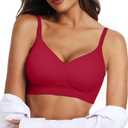 OEAK Womens Wireless Jelly Bras Comfortable Push Up Bra No Underwire Gel Bra Full Support Lift Everyday Seamless Tshirt Bras, Size: Large