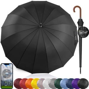 Royal Walk Large Umbrella for 2 Persons - 54 Inch Automatic Open, Wind Resistant, Fast Drying, Strong 16 Ribs, Travel 120cm