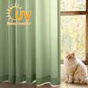 MIULEE Sage Green Thermal Insulated Curtains 96 Inch Long 2 Panels Set for Summer Heat Blocking Non See Through Privacy Thick Semi Sheer Light Filtering Back Tab Window Drapes for Bedroom Living Room