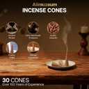 Aiimuzeum Natural Cedar Incense Cones 30 PCS- Handmade Excellence, Long Burning Perfect for Relaxation and Meditation,Aromatic Rooms,Air Purifier Home and House Decor (Himalayan-Cedar)