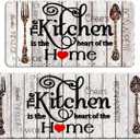 FRESHMINT Farmhouse Kitchen Mats Sets 2 Piece Cushioned Anti-Fatigue Comfort Mat for Home & Office Ergonomically Engineered Memory Foam Kitchen Rug Waterproof Non-Skid, 30" by 17" + 47" by 17",Home
