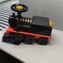 Costzon Ride on Toys, 6V Electric Ride on Train with Tracks, Storage Seat, Flashing Lights & Music, Backrest, Anti-tilt Device, Gift for Toddler Boys & Girls, Battery Powered Ride on Car (Black)