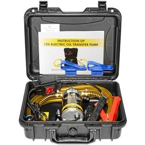 FACFUEL 12/24V 100W Marine Engine Oil Extractor Pump, Upgraded Anti-Kink Hose, High Flow Oil Change Pump, Transmission Fluid Transfer Pump for Automotive, Boats, Jet Ski, Lawn Mowers DIY Oil Transfer