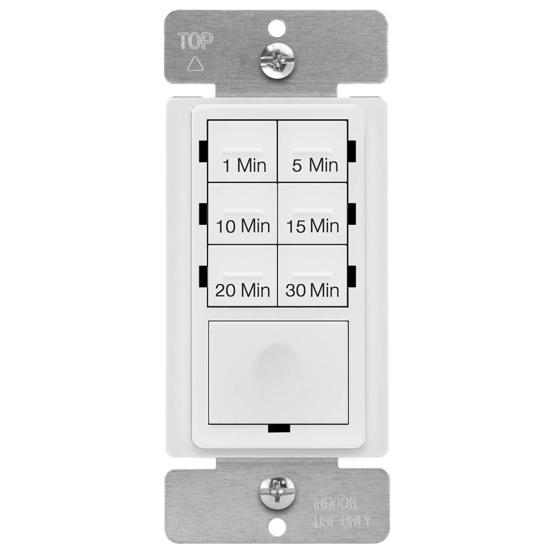 ENERLITES Countdown Timer Switch for Bathroom Fans and Lights, 1-30 Min, Neutral Wire Required, UL Listed, White (1 Pack)