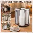 Geelin 4 Compartment 9.3 x 8.8 Inch Coffee Cup Dispenser, Rotating Mug Holder, Black Wire Disposable Coffee Mug Dispenser Removable, Plastic Cup Storage and Lid Holder for Kitchen, Cabinet Storage