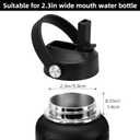 Straw Lid for Hydro Flask Wide Mouth,2PACK Lids with Straw for Hydroflask 12 16 18 20 32 40 oz Wide Mouth,Leak-Proof Drinking Cap with Flexible Handle,Top Sport Bottle Lids with Lid Brush (Black+Red)