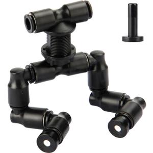 Reptile Mister Nozzles - T Double Misting Assembly, 1/4'' Misting Nozzles for Terrarium, Paludarium, Vivarium, Plants, Amphibians, and Reptile Tanks