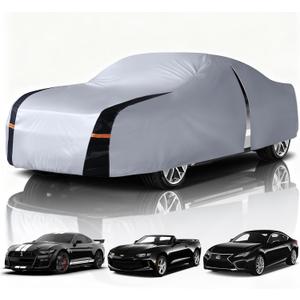 Coupe Car Cover Waterproof All Weather, 10 Layers Outdoor Car Covers for Muscle Car - Sun & Rain Protector Full Exterior Covers. Custom Fit Ford Mustang, Shelby Camaro, etc C4(Gift Towel/Storage Bag)