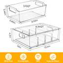 Refrigerator Organizer Bins with Pull-out Drawer 6 Pack Stackable Clear Fridge Drawer Organizer Fruit Vegetable Storage Containers for Kitchen Pantry Organization (2 Large+4 Medium)