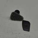 Cast Iron Scrubber with Handle 316 Dish Cast Cleaner Chainmail Scrubber for Pan Skillet Iron Scrub Brush Steel Wool Scrubber Cleaning Kit (1 Scrub + 1 Scraper) (Black 02)