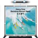 FUDESY 8x8 ft Backdrop Banner Stand, Heavy Duty Adjustable Background Stand Kit with Carrying Bag, Step and Repeat Photography Frame Stand for Trade Show Display Photo Booth Parties