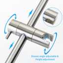 SKOWLL Bathroom Shower Head Slide Bar Wall Mount 26 Inch Shower Slide Bar No Drill, Brushed Nickel Sliding Shower Bar with Adjustable Handheld Shower Head Holder