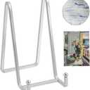 Plate Holder Easel Display Stand - 6 inch Metal Plate Stands for Display - Tabletop Picture Stand - Silver Iron Easels for Display Pictures | Photo Frames | Book | Decorative Plates | Plaque - 2 Pack