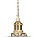 Vintage Pendant Light Fixtures, Brass Socket with ON/Off Switch and Green Glass Lamp Shade Pendant Light for Kitchen Island Farmhouse Living Room (Transparent, Scaly)