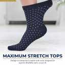 Pembrook Ankle Diabetic Socks for Women & Men - 4 Pairs Bamboo Viscose Smooth Toe Seams, Non Binding, Moisture-Wicking, Wide Top Diabetic Ankle Socks for Women, Gray, Navy, Lilac, Aqua