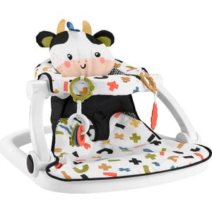 Fisher-Price Portable Baby Chair, Cute Cow Sit-Me-Up Floor Seat with BPA-Free Teether & Clacker Newborn Developmental Toys