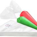 Keenpioneer 10-Inch Disposable Decorating & Pastry Bags, Tipless Icing Piping Bag for Cake, Cream Frosting and Cookie Decoration, Pack of 100 (Clear)
