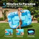 SLOOSH Inflatable Tanning Pool Lounger Float, 70" x 46" Pool Floats Adult with Pillow, 4 in 1 Suntan Tub Raft Floatie,Sunbathing Bed Lounge for Water Blow Up Kids Ball Pit Party Gifts, L-Blue