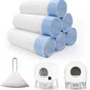 120 Count Cat Litter Box Liners for Fumoi and Fsitego Self Cleaning Litter Box, Extra Thick Heavy Duty Cat Litter Bags Replacement, 3-4 Gallons of Capacity (Blue)