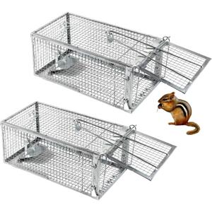 Chipmunk Trap -2 Pack, Squirell and Rat Trap Cages That Works, Humane Mouse Trap for Home | Catch and Release | Reusable and Durable | No Kill Animal Trap | for Inside Home and Outdoor Use
