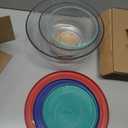 Pyrex Sculpted (3-Pack) Glass Mixing Bowls Set With Plastic Lids For Prepping, Baking and Cooking, Preheated Oven, Dishwasher, Freezer, and Microwave Safe