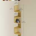VASAGLE Corner Shelf Wall Mount, 5-Tier Floating Corner Bookshelf, 1 Set