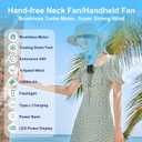 Qerhod 7-in-1 Portable Turbo Fan,Personal Wearable Waist Fan with Clip,Hands-Free Flashlight & More,Powerful Cooling,24H Runtime,LED Display,10000mAh Rechargeable,4 Speeds,Gifts for Men Dad (Black)