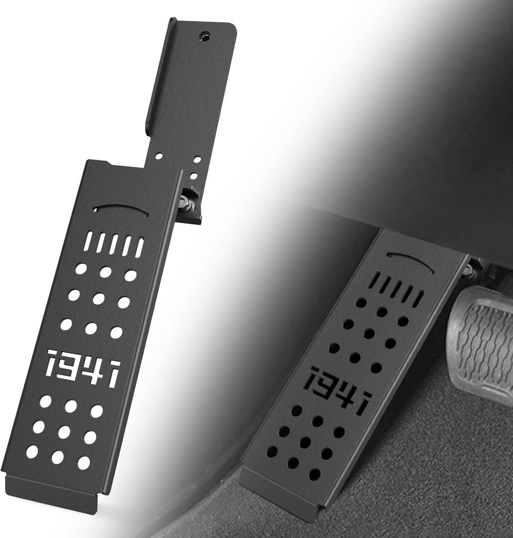 For JL JT Dead Pedal Left Side Driver Side Adjustable Foot Rest Kick Panel Compatible with 2018-2026 Jeep Wrangler JL JLU & Gladiator JT (NOT Fits 4XE Model) Black