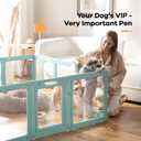 Clear Acrylic Dog Playpen Indoor, Puppy Cat Small Pet Play Pen, Pet Cat Playpen for Rabbits, Dog Fence Crate Kennel Whelping Cage (Green, 10 Panel)