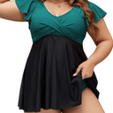 Edelqual Women's Plus Size Tankini Swimsuits Swim Dress Tummy Control Bathing Suits Two Piece High Waisted Swimwear 2025, 3XL
