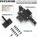 Self Locking Gate Latch, Heavy Duty Post Mount Automatic Gravity Gate Lock Door Latch, Gate Hardware for Secure Pool/Yard/Garden, Steel, Black Finish