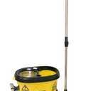 Bucket with Mop Handle,Yellow/Black