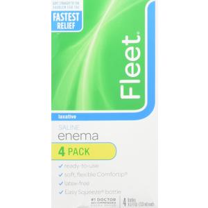 Fleet Laxative Saline Enema for Adult Constipation, 4.5 Fl Oz (Pack of 6)