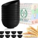Homienly Cereal Bowl Set, Wheat Straw Bowls for Kitchen, Unbreakable Lightweight Bowl Set of 8, Microwave and Dishwasher Safe Bowls, Reusable Bowl for Serving, Cereal, Snack,Fruit(Black, 26 OZ)