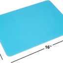 Tempered Glass Cutting Board for Kitchen Counter, Glass Cutting Board with Non-Slip Rubber Feet, Dishwasher Safe, Easy to Clean, Scratch, Heat & Shatter Resistant (16"x12", Blue)
