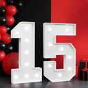 2FT Marquee Numbers 15, Light up Numbers for 15 Birthday Decoration, Large Light Up for 15 Years Old Birthday Party, Anniversary Party Decor Birthday Sign, Pre-Cut Foamboad Mosaic DIY
