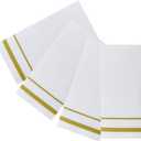 FOCUSLINE 200 Linen Feel Disposable Bathroom Napkins, Soft and Absorbent Paper Guest Towels, Cloth-Like Hand Towels Decorative Paper Napkins for Parties, Weddings, Dinners or Events, Gold, 12" x 17"