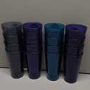 US Acrylic Cafe Plastic Reusable Tumblers (Set of 16) 20-ounce Water Cups Coastal Colors | Restaurant Style Drinking Glasses Value Set, Stackable, BPA-free, Made in the USA | Top-rack Dishwasher Safe